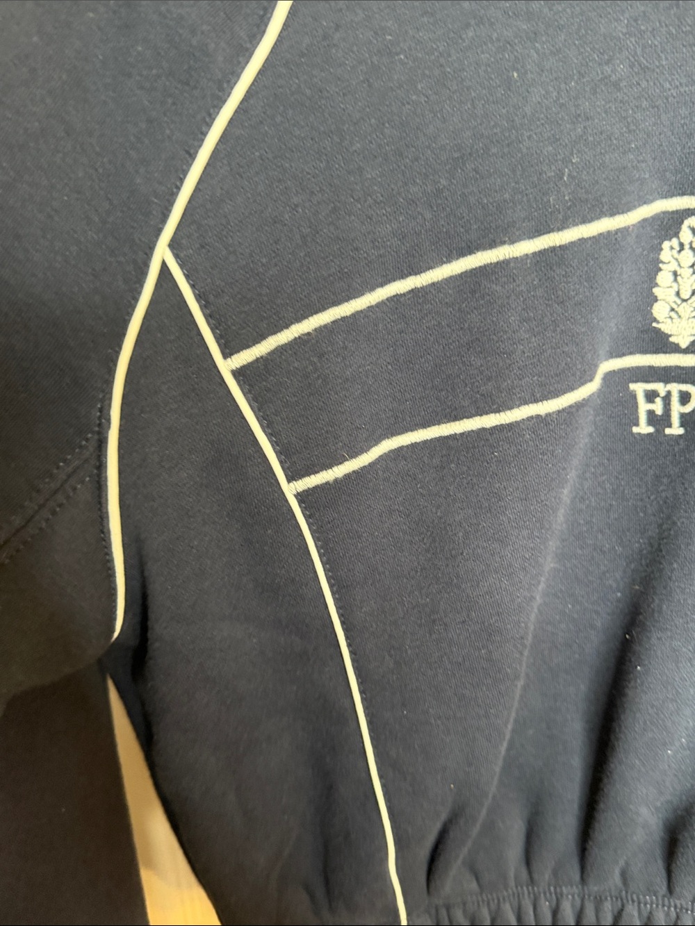 FP Movement by Free People Navy V-Neck Stripe Sweater SO AMAZING AND COMFORTABLE - Picture 9 of 9